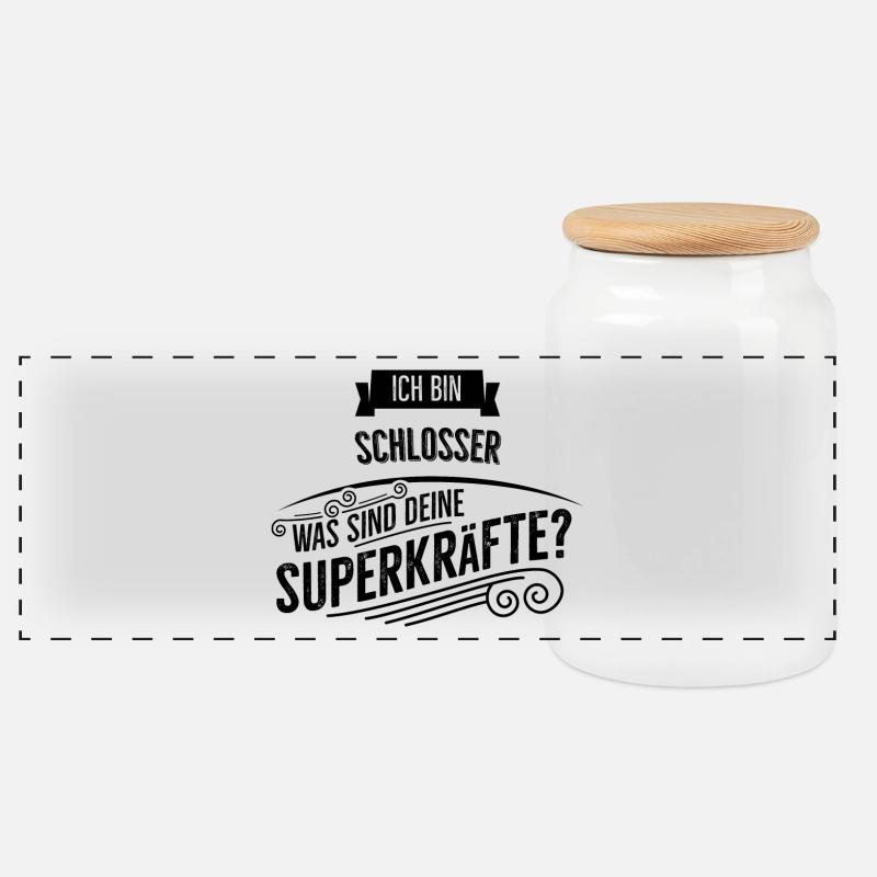 Schlosser - Panorama Keksdose mit Holzdeckel - Weiß