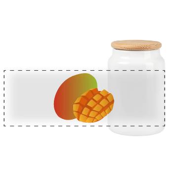mango veggie gemuese fruits8 - Panorama Keksdose mit Holzdeckel - Weiß - Vorne