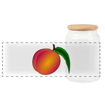 peach pfirsich veggie gemuese fruits16 - Panorama Keksdose mit Holzdeckel - Weiß - Vorne