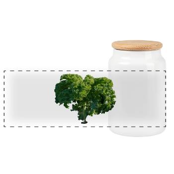 kale gruenkohl kohl veggie gemuese vegetables2 - Panorama Keksdose mit Holzdeckel - Weiß - Vorne