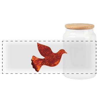 Pigeon rouge - Boîte à biscuits avec couvercle en bois - blanc - Devant