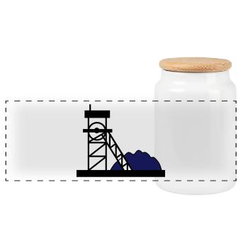 Kohle Bergwerk Mine Geschenkidee Arbeit Hobby - Panorama Keksdose mit Holzdeckel - Weiß - Vorne