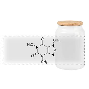 caffeine - Panoramic Cookie Jar with Wooden Lid - white - Front