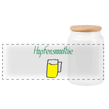 Hopfensmoothie Bier - Panorama Keksdose mit Holzdeckel - Weiß - Vorne