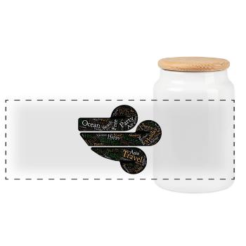 Voyage - Voyage - Boîte à biscuits avec couvercle en bois - blanc - Devant
