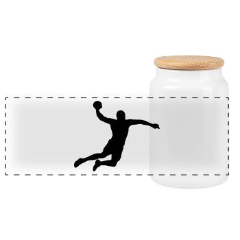 Handball joueurs Handball Club club club - Boîte à biscuits avec couvercle en bois - blanc - Devant
