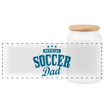 soccer dad - Panorama Keksdose mit Holzdeckel - Weiß - Vorne