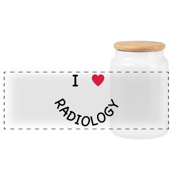 I love Radiology - Panoramic Cookie Jar with Wooden Lid - white - Front