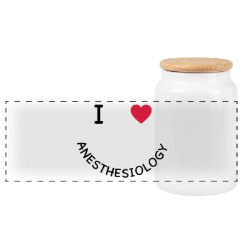 anesthésie - Boîte à biscuits avec couvercle en bois - blanc - Devant