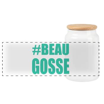 Handsome. dad. humor. man. guy. feast - Panoramic Cookie Jar with Wooden Lid - white - Front