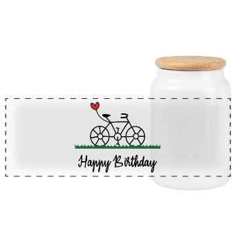 JAHRESTAG. ALLES GUTE ZUM GEBURTSTAG!. ALLES GUTE ZUM GEBURTSTAG!. - Panorama Keksdose mit Holzdeckel - Weiß - Vorne