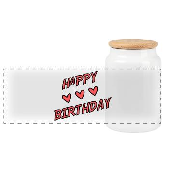 JAHRESTAG. ALLES GUTE ZUM GEBURTSTAG!. ALLES GUTE ZUM GEBURTSTAG!. - Panorama Keksdose mit Holzdeckel - Weiß - Vorne