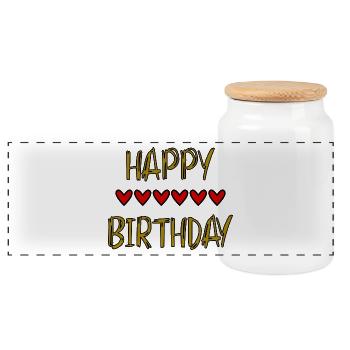 JAHRESTAG. ALLES GUTE ZUM GEBURTSTAG!. ALLES GUTE ZUM GEBURTSTAG!. - Panorama Keksdose mit Holzdeckel - Weiß - Vorne