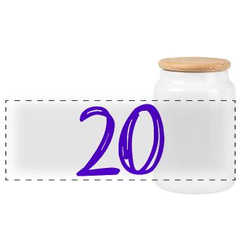 20 ANS. 20e ANNIVERSAIRE. ANNIVERSAIRE 20 ANS. 20 - Boîte à biscuits avec couvercle en bois - blanc - Devant