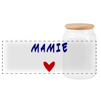 MAMIE. FÊTE DES MÈRES. BONNE FÊTE MAMIE. JE T'AIME - Boîte à biscuits avec couvercle en bois - blanc - Devant