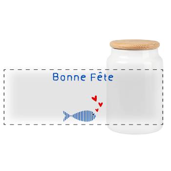 MAMIE. FÊTE DES MÈRES. BONNE FÊTE MAMIE. JE T'AIME - Boîte à biscuits avec couvercle en bois - blanc - Devant