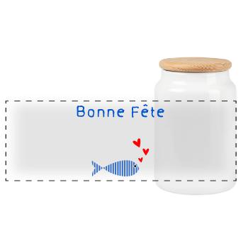 BONNE FÊTE PAPA. PAPA. FÊTE DES PÈRES. PÈRE - Boîte à biscuits avec couvercle en bois - blanc - Devant