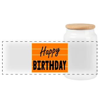 ALLES GUTE ZUM GEBURTSTAG. ALLES GUTE ZUM GEBURTSTAG. JAHRESTAG. - Panorama Keksdose mit Holzdeckel - Weiß - Vorne