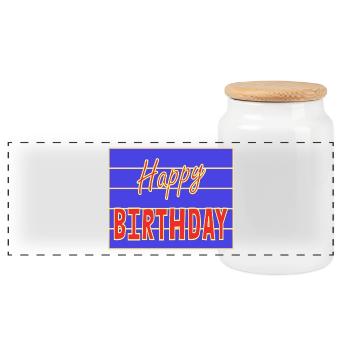 ALLES GUTE ZUM GEBURTSTAG. ALLES GUTE ZUM GEBURTSTAG. JAHRESTAG. - Panorama Keksdose mit Holzdeckel - Weiß - Vorne