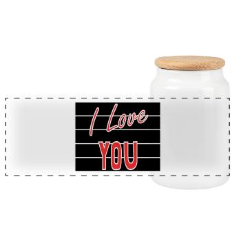 LIEBE. PAAR. ICH HABE GERADE GEHEIRATET. Junggesellinnenabschied. HEILIGER VALENTINSTAG. - Panorama Keksdose mit Holzdeckel - Weiß - Vorne