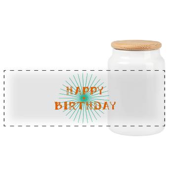 ALLES GUTE ZUM GEBURTSTAG. ALLES GUTE ZUM GEBURTSTAG. JAHRESTAG. - Panorama Keksdose mit Holzdeckel - Weiß - Vorne