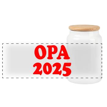 Opa 2025 - Panorama Keksdose mit Holzdeckel - Weiß - Vorne