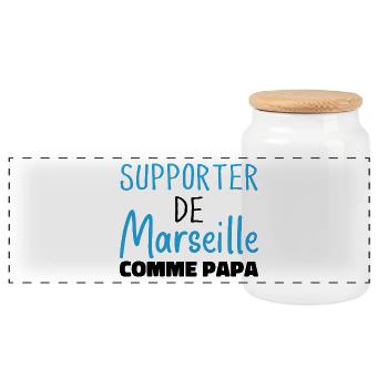 Marseille Humor Marseille Supporter - Panoramic Cookie Jar with Wooden Lid - white - Front