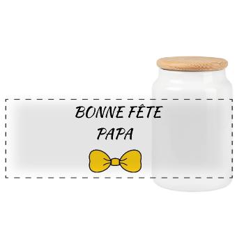 BONNE FÊTE PAPA. PAPA. FÊTE DES PÈRES - Boîte à biscuits avec couvercle en bois - blanc - Devant