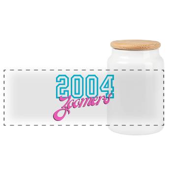 2004 Zomers Retro Neon T-Shirt - Panorama Keksdose mit Holzdeckel - Weiß - Vorne