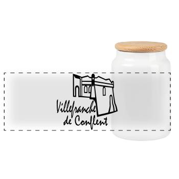 villefranche de conflent,pyrènèes orientales - Panorama Keksdose mit Holzdeckel - Weiß - Vorne