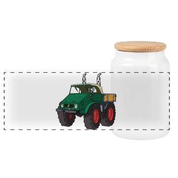 customog - Panorama Keksdose mit Holzdeckel - Weiß - Vorne