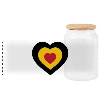 Belgique - Boîte à biscuits avec couvercle en bois - blanc - Devant