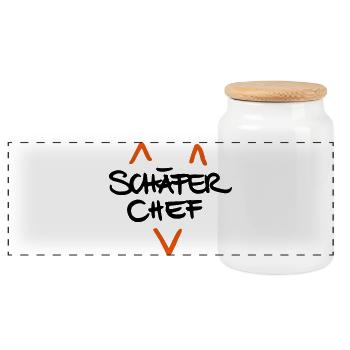 Schäferchef - Panorama Keksdose mit Holzdeckel - Weiß - Vorne
