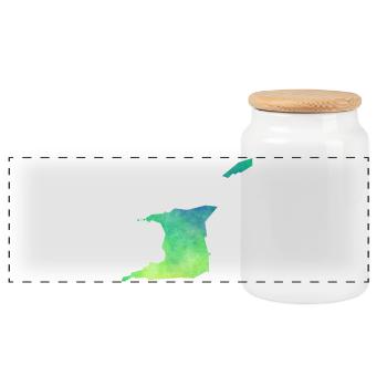 Trinidad and Tobago - Panorama Keksdose mit Holzdeckel - Weiß - Vorne