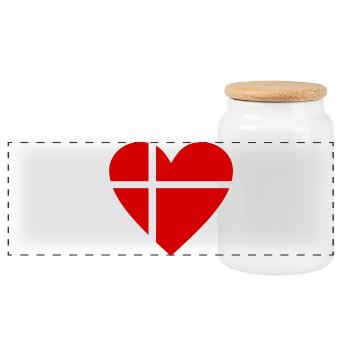 Denmark - Panoramic Cookie Jar with Wooden Lid - white - Front