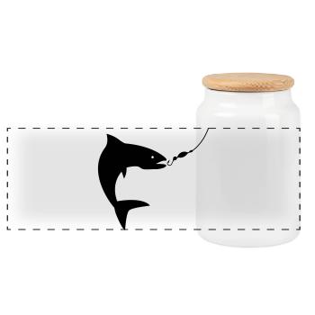 angling - Panoramic Cookie Jar with Wooden Lid - white - Front