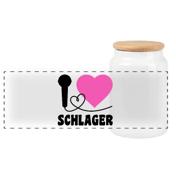 I Love Schlager  - Panorama Keksdose mit Holzdeckel - Weiß - Vorne