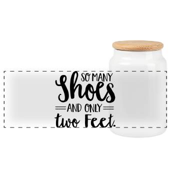 Chaussures - Boîte à biscuits avec couvercle en bois - blanc - Devant