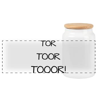 TOR TOOR TOOOR! Fußball Fan Meisterschaft Spiel - Panorama Keksdose mit Holzdeckel - Weiß - Vorne