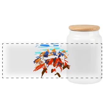 Montagnes - Boîte à biscuits avec couvercle en bois - blanc - Devant