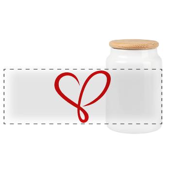 Herz Symbol Liebe - Panorama Keksdose mit Holzdeckel - Weiß - Vorne