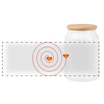 Spiral Hearts - Heart People - Panoramic Cookie Jar with Wooden Lid - white - Front