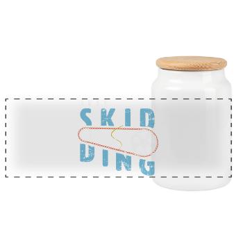 Just Skidding Fixed Gear Single Speed Bike - Fixie - Panoramic Cookie Jar with Wooden Lid - white - Front