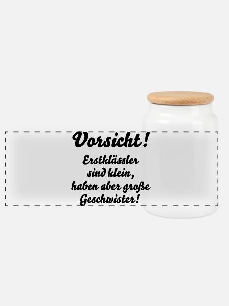 schulkind schule lustig - Panorama Keksdose mit Holzdeckel - Weiß