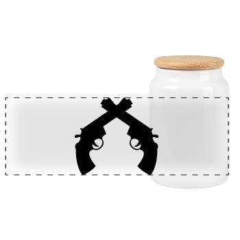 Police - Policeman - Cop - Policier - Polizei - Panoramic Cookie Jar with Wooden Lid - white - Front