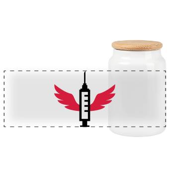 Infirmière / Infirmier / Hôpital / Médecine / - Boîte à biscuits avec couvercle en bois - blanc - Devant