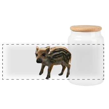 Les motifs animaliers les plus mignons, l’étudiant de première année de face - Boîte à biscuits avec couvercle en bois - blanc - Devant