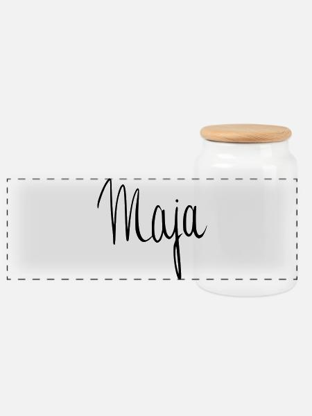Maja - Panorama Keksdose mit Holzdeckel - Weiß