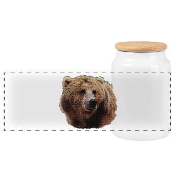 T-shirts Bear Lover, motif Bear Head Night - Boîte à biscuits avec couvercle en bois - blanc - Devant