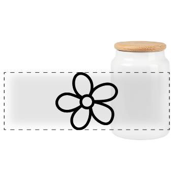 Bloom fleur fleurit peu naturellement - Boîte à biscuits avec couvercle en bois - blanc - Devant